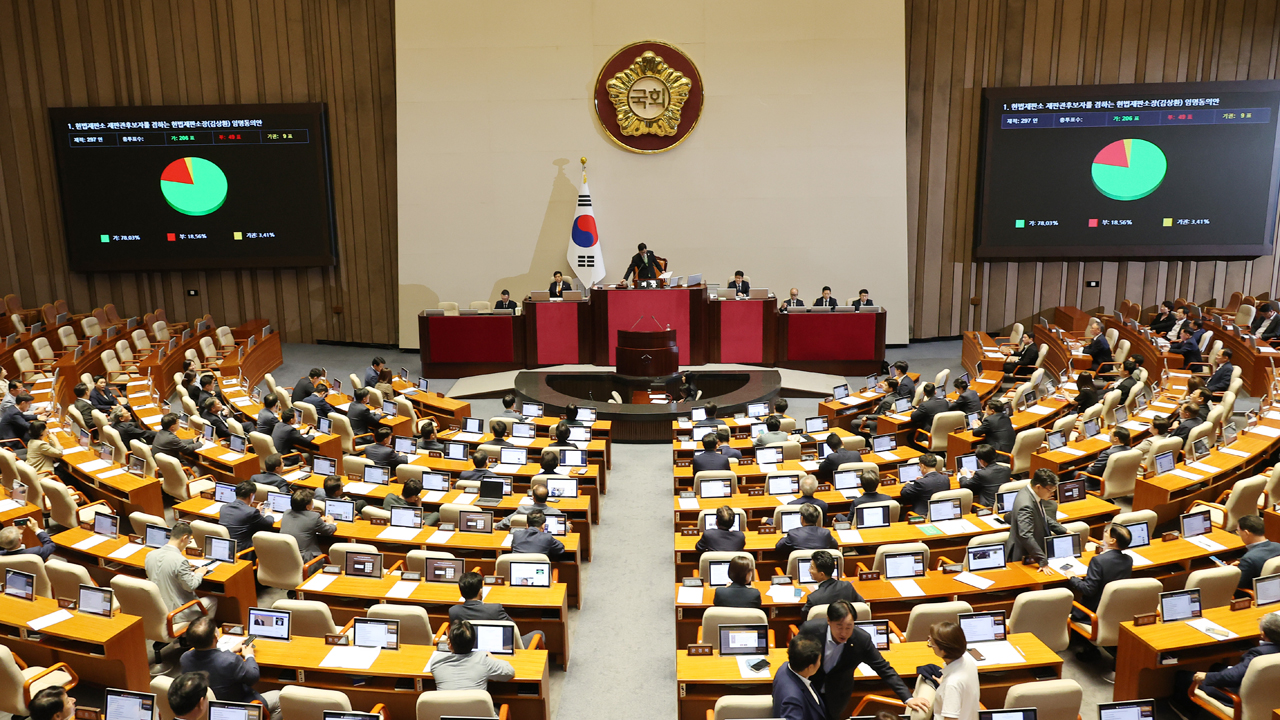 [속보] 김상환 헌법재판소장 후보자 임명동의안 국회 본회의 통과